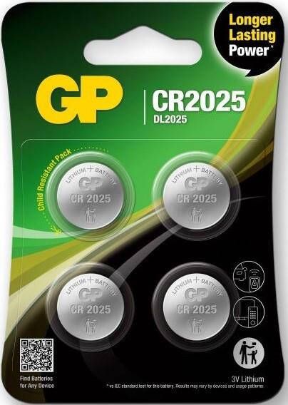 GP CR2025 lithium 3Volt blister 4 3212336