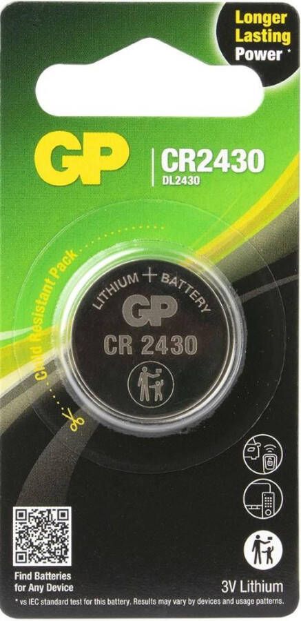 GP CR2430 lithium 3 volt blister 1 3212308