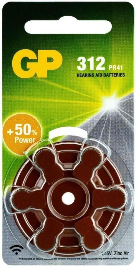 GP gehoor batterij ZA312 blister(6) 3221914