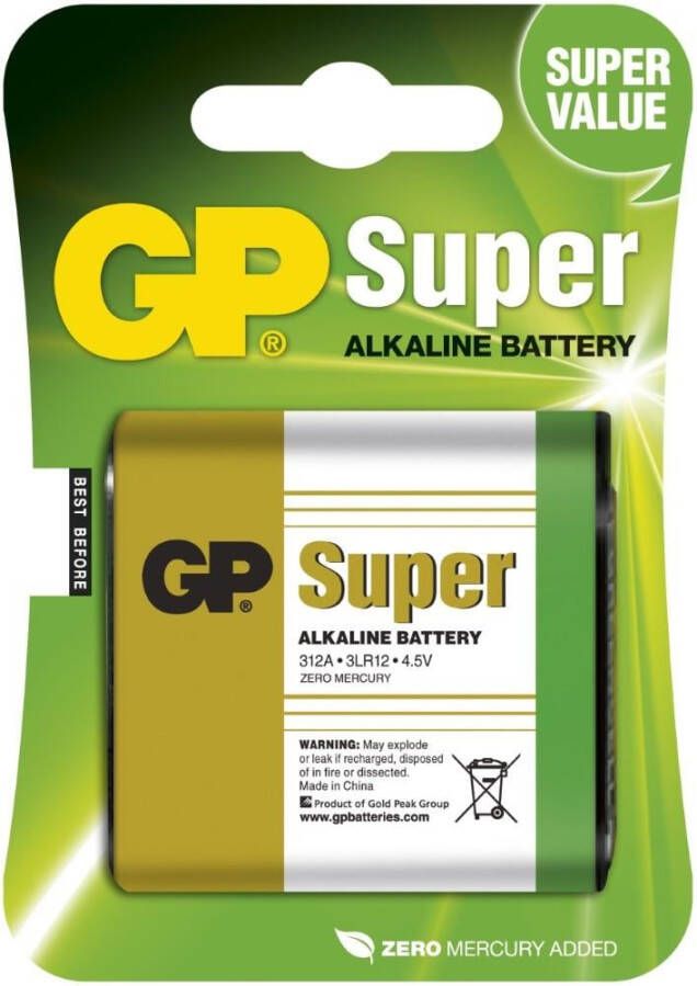 GP Super Alkaline 4 5V plat 3LR12 312A 3012430