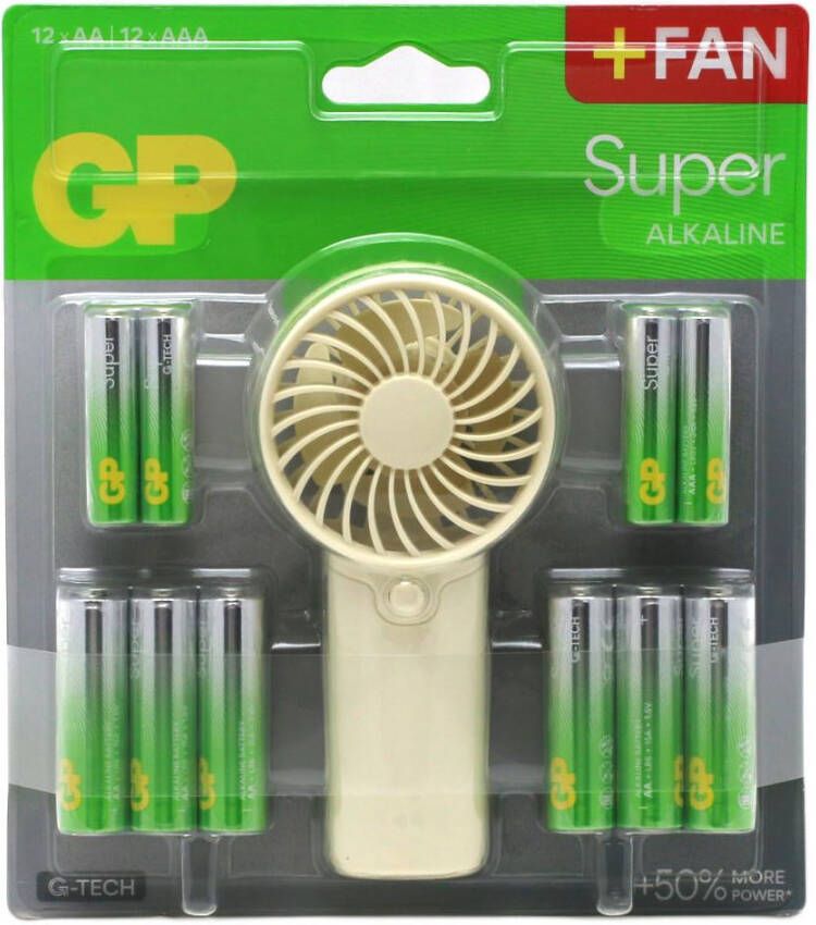 GP Super Alkaline batterij 24 pack + Batterijventilator A3503500