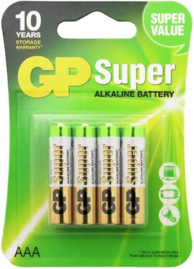 GP Super Alkaline batterij AAA blister | 4 stuks A3012410