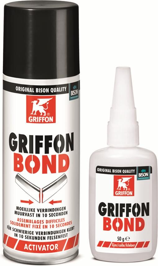 Mtools Griffon Bond Lijm 50 g + Activator 200 ml NL FR DE |