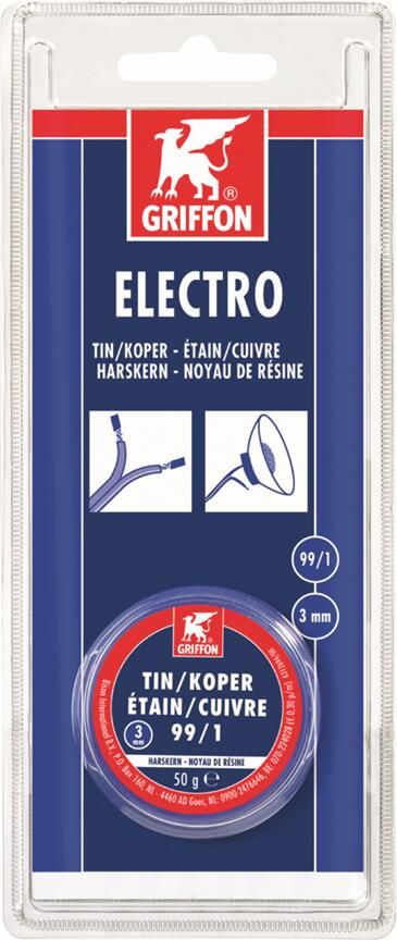 Griffon Electro Draadsoldeer Tin Koper 99 1 Harskern | Ø 3.0 mm Blister | 50 g 6312693