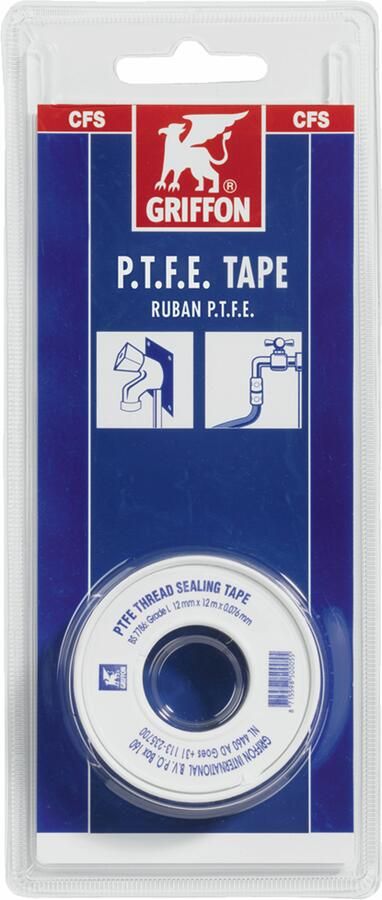 Griffon PTFE Tape Water | Blister | 12 m x 12 mm x 0 076 mm 6304785