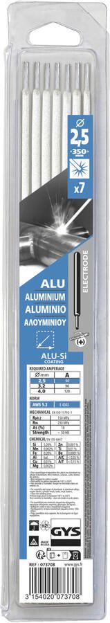 Gys 5192073708 Aluminium elektroden | Ø2 5 x 350 mm | 7 stuks -5192073708