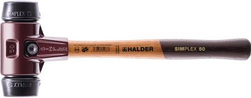 Halder Kunststofhamer | lengte 300 mm hoofd-d. 30 mm | middelhard hout | rubber zwart | 1 stuk 3002.030