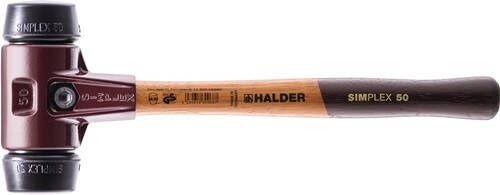 Halder Kunststofhamer | lengte 330 mm hoofd-d. 40 mm | middelhard hout | rubber zwart | 1 stuk 3002.040