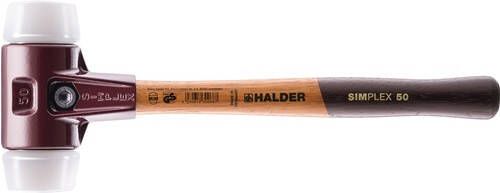 Halder Kunststofhamer | lengte 330 mm hoofd-d. 40 mm | middelhard hout | superplastic wit | 1 stuk 3007.040