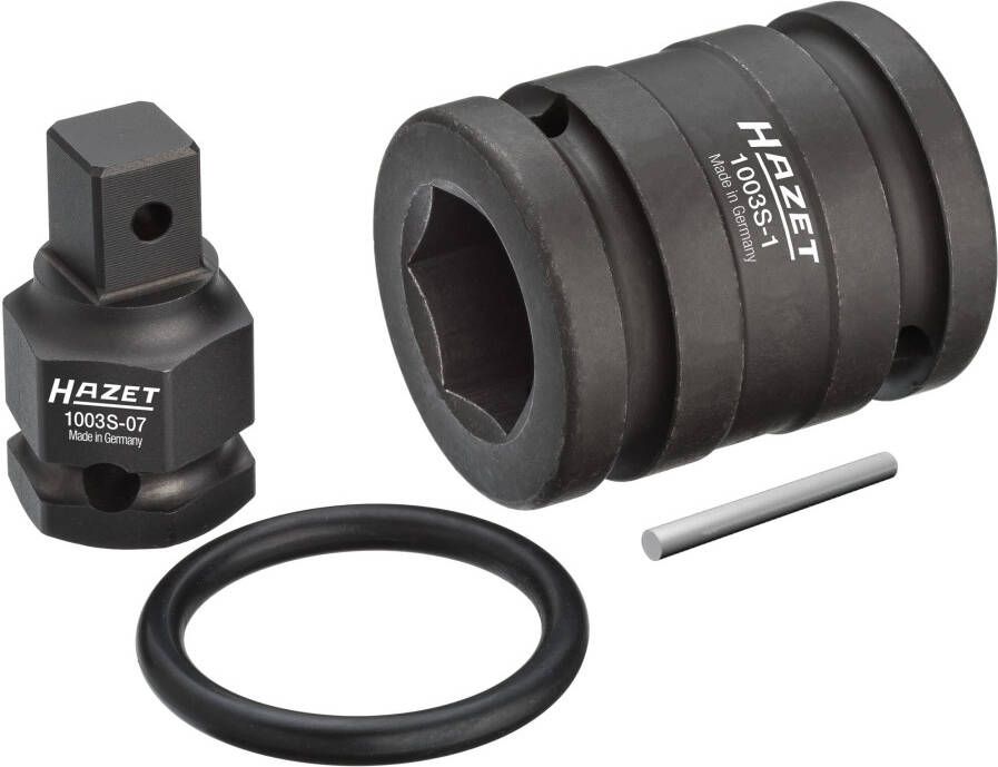 Hazet Adapter verloopstuk 1007S-7 4 · 3 4 inch (20 mm) vierkant hol · 1 2 inch (12 5 mm) vierkant massief · 4-delig