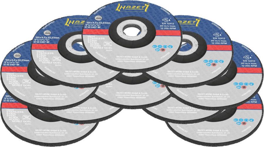 Hazet Afbraamschijvenset · 125 x 6 x 22 23 mm (5 x 1 4 x 7 8?) 9233-011 10 · 10-delig