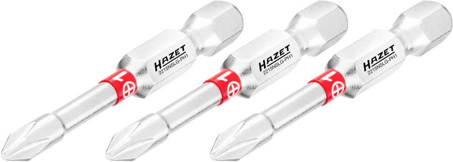 Hazet Bit 2215NSLG-PH1 3 · 1 4 inch (6 3 mm) zeskant massief · Kruiskop profiel PH · 3-delig · SW PH1