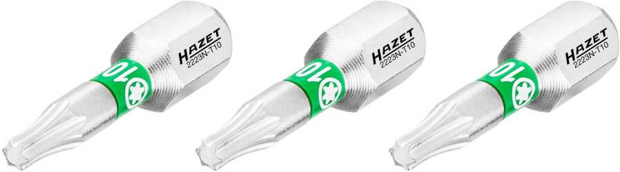Hazet Bit 2223N-T10 3 · 1 4 inch (6 3 mm) zeskant massief · Binnen-TORX -profiel · 3-delig · SW T10