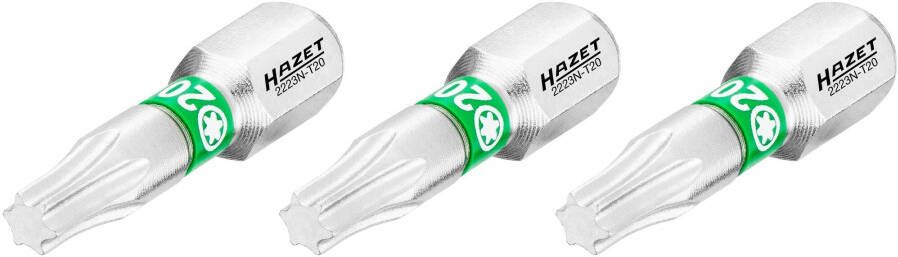 Hazet Bit 2223N-T20 3 · 1 4 inch (6 3 mm) zeskant massief · Binnen-TORX -profiel · 3-delig · SW T20
