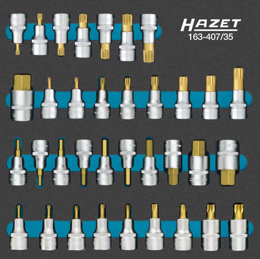 Hazet Dopsleutelbitset | 1 2 inch (12 5 mm) vierkant hol | Binnen-zeskant-profiel Binnenveeltandprofiel XZN Binnenspieprofiel Ribe-CV