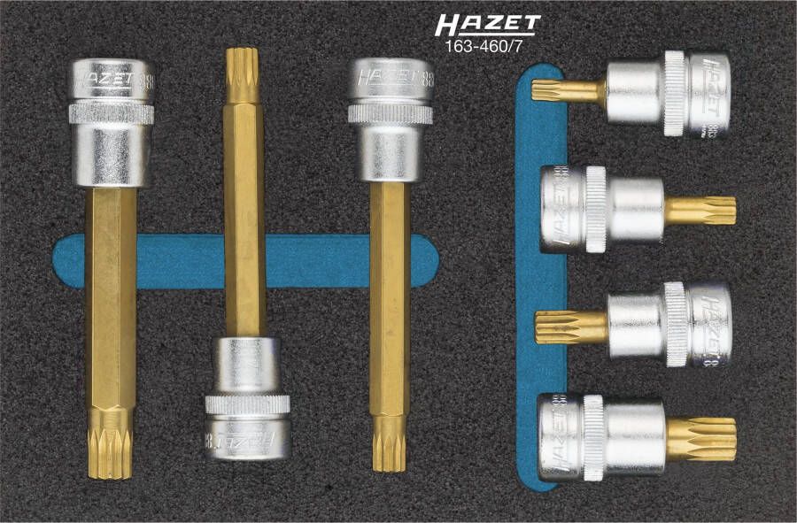 Hazet Dopsleutelbitset 163-460 7 3 8 inch (10 mm) vierkant hol Binnenveeltandprofiel XZN 7-delig M5 M10