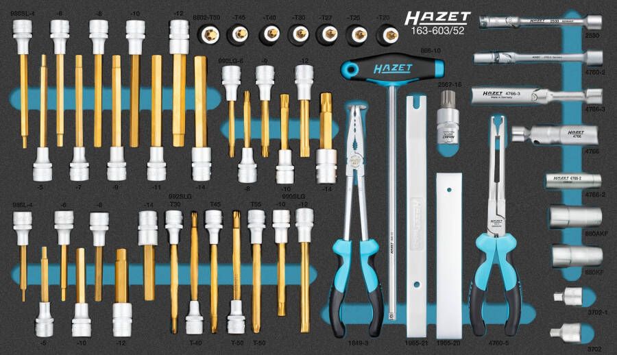 Hazet Dopsleutelbitset 163-603 52-delig 4 20 8 (13?16) M6 M16 T20 T55