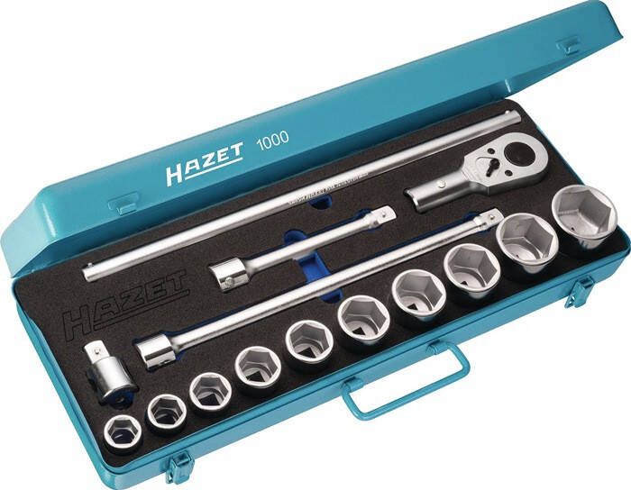 Hazet Dopsleutelset 1000Z · 3 4 inch (20 mm) vierkant hol · Buitentwaalfkant profiel · 15-delig · 22 · 24 · 27 · 30 · 32 · 36 · 38 · 41 · 46 · 50