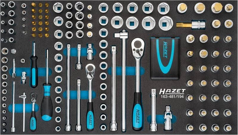Hazet Dopsleutelset | 1 4 inch (6 3 mm) vierkant hol 1 2 inch (12 5 mm) vierkant hol 1 4 inch (6 3 mm) zeskant massief |