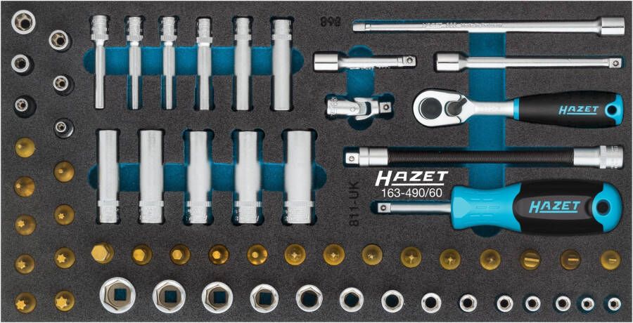 Hazet Dopsleutelset | 1 4 inch (6 3 mm) vierkant hol | Buiten-TORX -profiel Buiten-zeskant-tractieprofiel Binnen-TORX -profiel