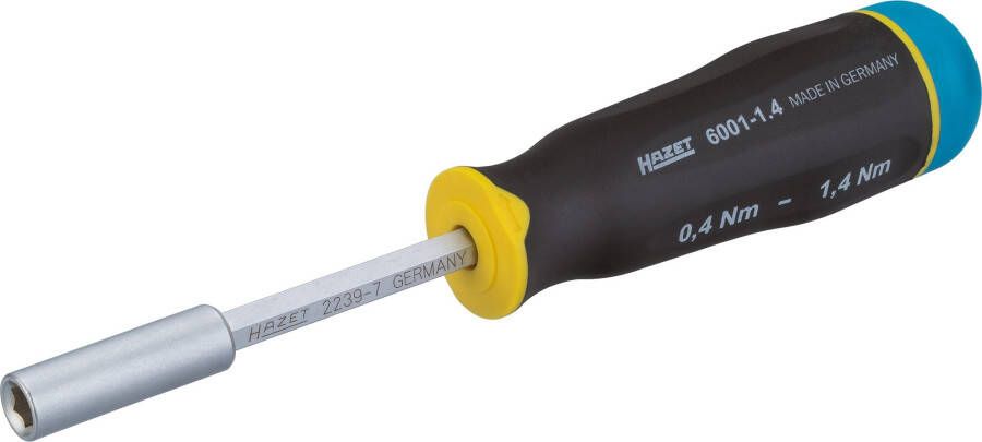 Hazet Draaimoment-schroevendraaier 6001-1.4 3 Draaimomentbereik min-max: 0.4 1.4 Nm Nauwkeurigheid: 15% 1 4 inch (6 3 mm) zeskant hol