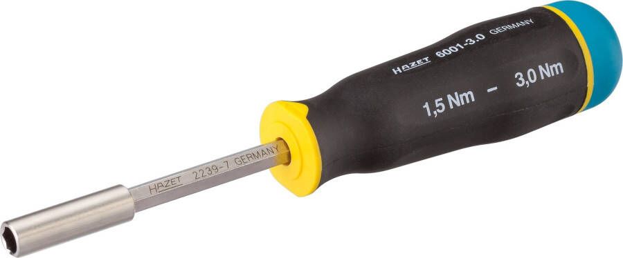 Hazet Draaimoment-schroevendraaier 6001-3.0 3 Draaimomentbereik min-max: 1.5 3 Nm Nauwkeurigheid: 6% 1 4 inch (6 3 mm) zeskant hol 3-delig