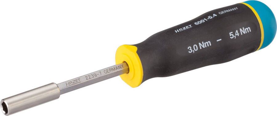 Hazet Draaimoment-schroevendraaier 6001-5.4 3 Draaimomentbereik min-max: 3 5.4 Nm Nauwkeurigheid: 6% 1 4 inch (6 3 mm) zeskant hol 3-delig