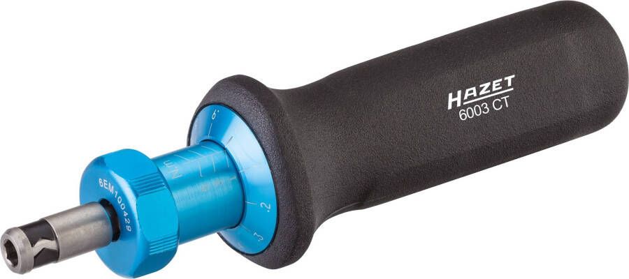 Hazet Draaimoment-schroevendraaier 6003CT Draaimomentbereik min-max: 1 6 Nm Nauwkeurigheid: 5% 1 4 inch (6 3 mm) zeskant hol Lengte: 230 mm