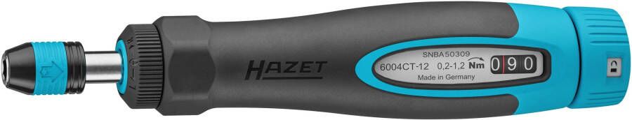 Hazet Draaimoment-schroevendraaier met standaard greep 6004CT-12 Draaimomentbereik min-max: 0.2 1.2 Nm Nauwkeurigheid: 6% 1 4 inch (6 3 mm)