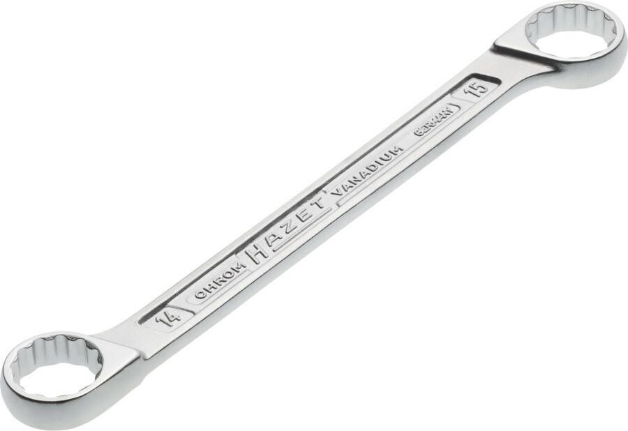 Hazet Dubbele ringsleutel 610N-14X15 · Buitentwaalfkant tractieprofiel · SW 14 x 15 mm