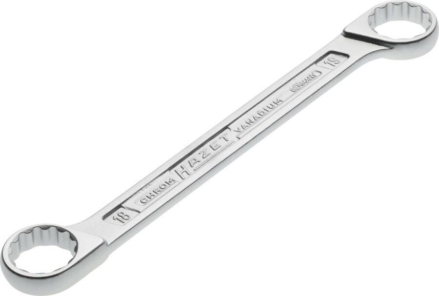 Hazet Dubbele ringsleutel 610N-18X19 · Buitentwaalfkant tractieprofiel · SW 18 x 19 mm