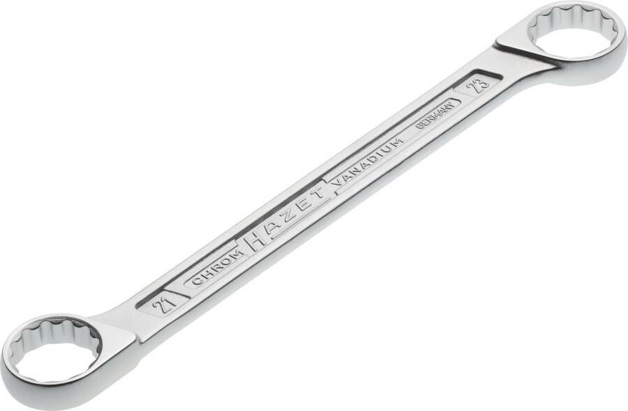 Hazet Dubbele ringsleutel 610N-21X23 · Buitentwaalfkant tractieprofiel · SW 21 x 23 mm
