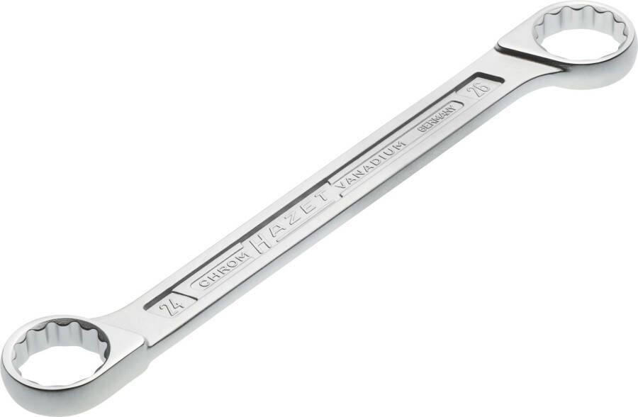 Hazet Dubbele ringsleutel 610N-24X26 · Buitentwaalfkant tractieprofiel · SW 24 x 26 mm