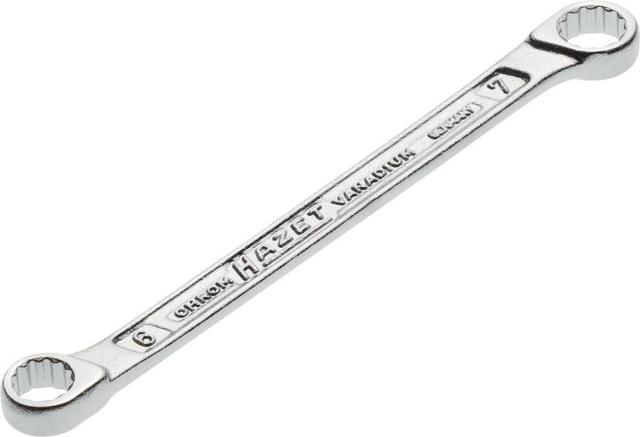 Hazet Dubbele ringsleutel 610N-6X7 · Buitentwaalfkant tractieprofiel · SW 6 x 7 mm