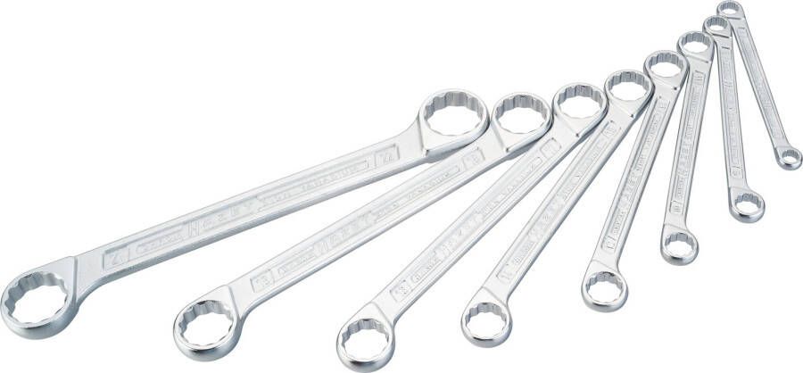 Hazet Dubbele ringsleutelset 610N 8 Buitentwaalfkant tractieprofiel 8-delig 6 x 7 21 x 22
