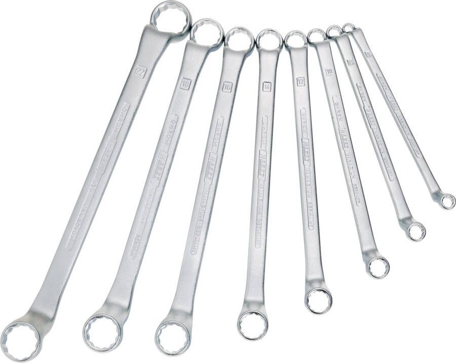Hazet Dubbele ringsleutelset 630 8 Buitentwaalfkant tractieprofiel 8-delig 6 x 7 21 x 22