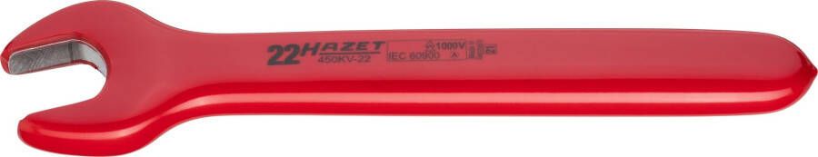 Hazet Enkele steeksleutel · geïsoleerd 450KV-22 · Buiten-zeskant-profiel · SW 22 mm