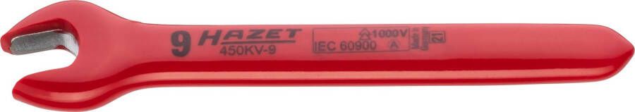 Hazet Enkele steeksleutel · geïsoleerd 450KV-9 · Buiten-zeskant-profiel · SW 9 mm
