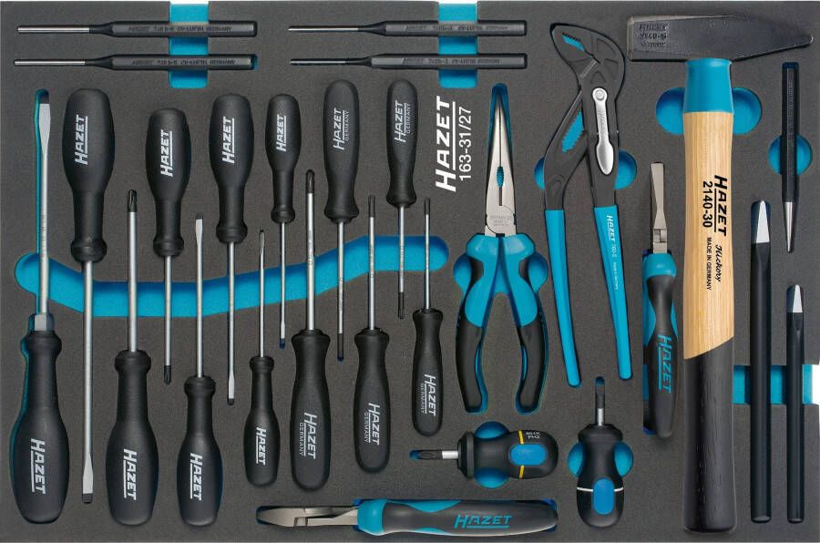 Hazet Gereedschapset schroevendraaiers tangen enz. 163-31 27 Kruiskop profiel PH Sleufprofiel Binnen-TORX -profiel 27-delig 0 4 x 2 5