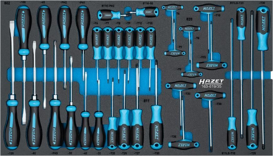 Hazet Schroevendraaierset 35-delig in inleg 163-619 35