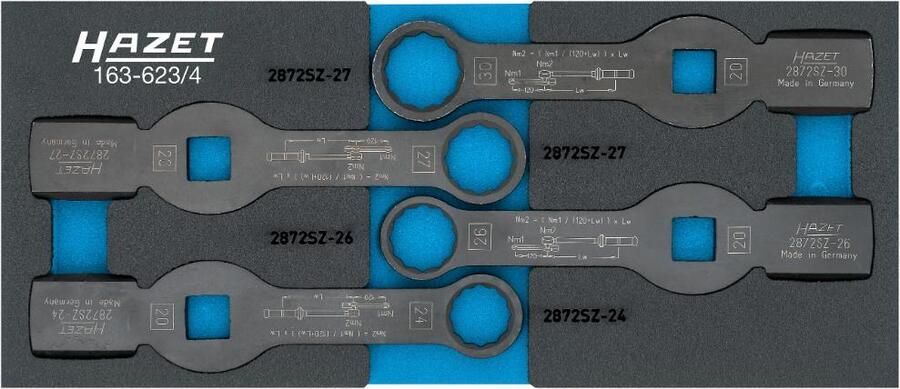 Hazet Ring-slagsleutelset 4-delig in inleg 163-623 4