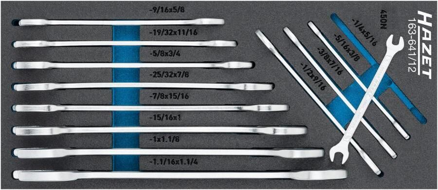 Hazet Sleutelgereedschapset 12-delig in inleg 163-641 12