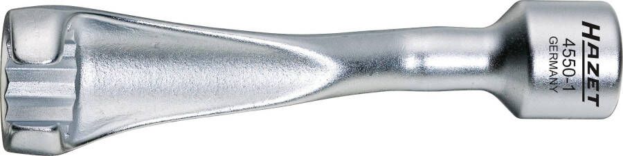 Hazet Injectieleidingsleutel 4550-1 · 1 2 inch (12 5 mm) vierkant hol · Buitentwaalfkant profiel · SW 17 mm