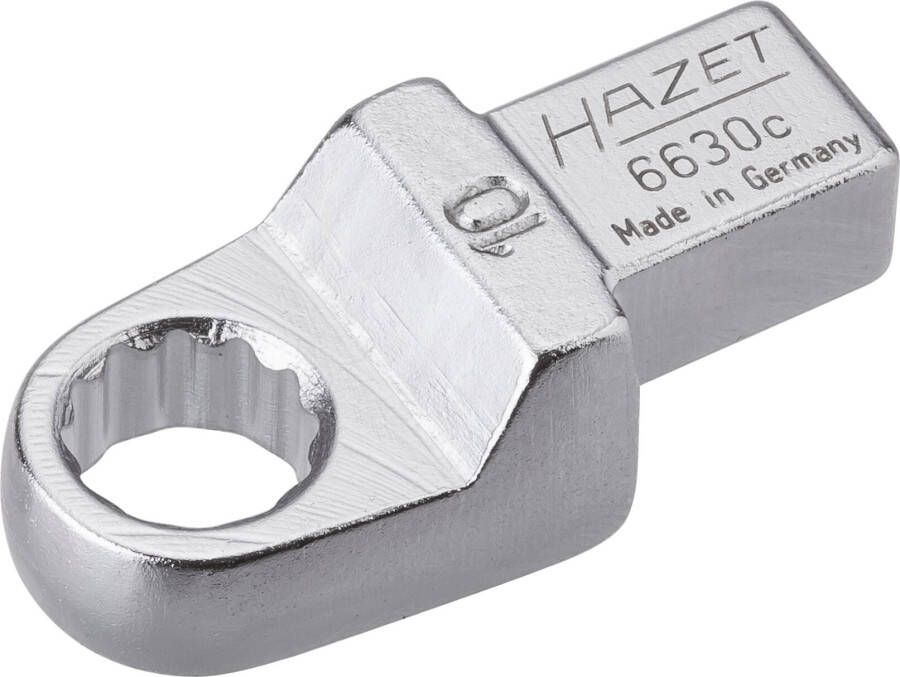 Hazet Insteekringsleutel 6630C-10 · 9 x 12 mm insteekvierkant massief · Buitentwaalfkant tractieprofiel · SW 10 mm