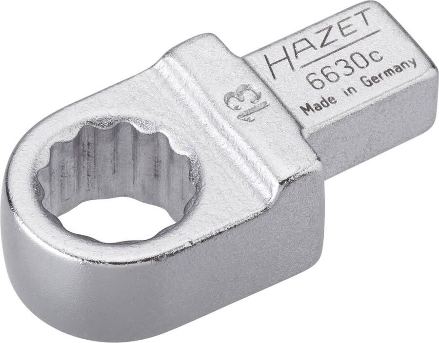 Hazet Insteekringsleutel 6630C-13 · 9 x 12 mm insteekvierkant massief · Buitentwaalfkant tractieprofiel · SW 13 mm