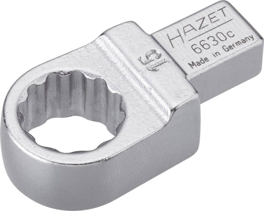 Hazet Insteekringsleutel 6630C-15 · 9 x 12 mm insteekvierkant massief · Buitentwaalfkant tractieprofiel · SW 15 mm