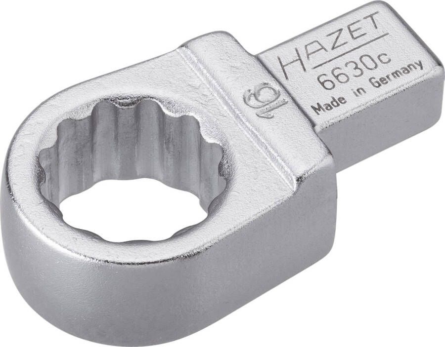 Hazet Insteekringsleutel 6630C-16 · 9 x 12 mm insteekvierkant massief · Buitentwaalfkant tractieprofiel · SW 16 mm