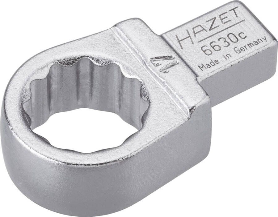 Hazet Insteekringsleutel 6630C-17 · 9 x 12 mm insteekvierkant massief · Buitentwaalfkant tractieprofiel · SW 17 mm