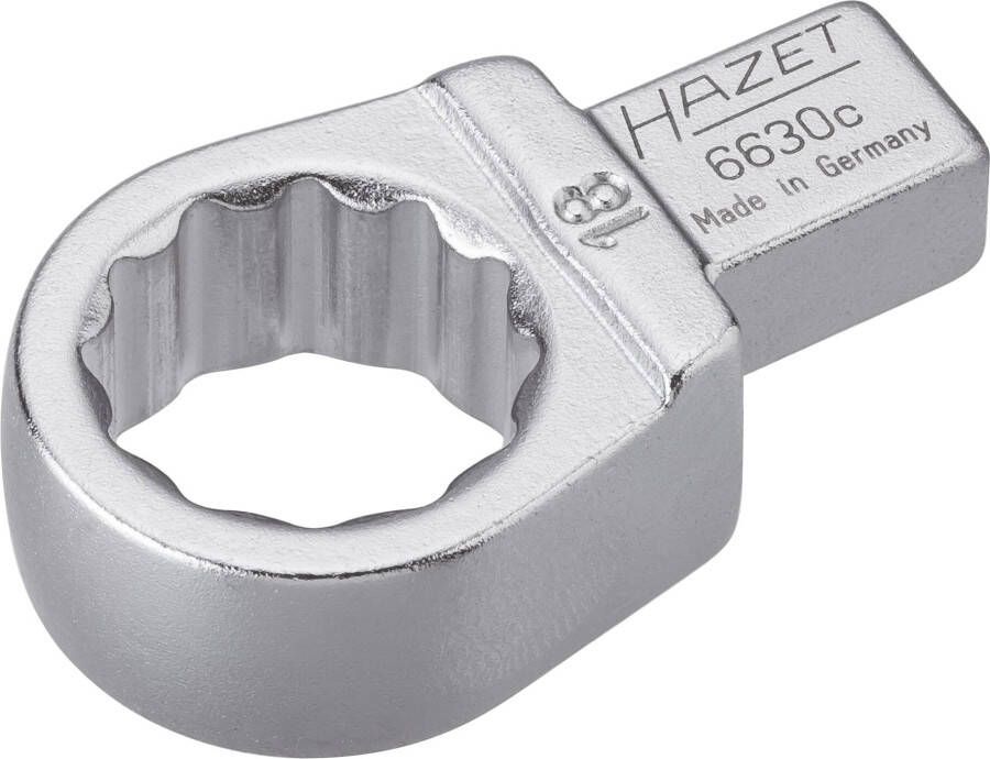 Hazet Insteekringsleutel 6630C-18 · 9 x 12 mm insteekvierkant massief · Buitentwaalfkant tractieprofiel · SW 18 mm