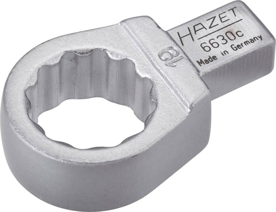Hazet Insteekringsleutel 6630C-19 · 9 x 12 mm insteekvierkant massief · Buitentwaalfkant tractieprofiel · SW 19 mm